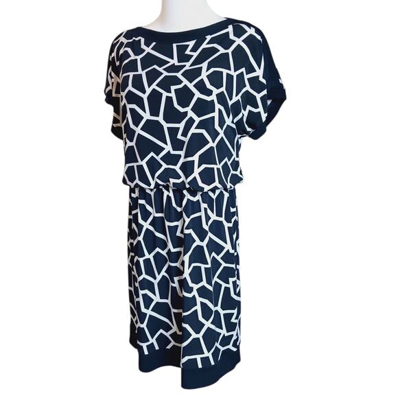 NEW ALFANI Dress PETITE Medium Stretchy Career Office Work Travel‎ Navy Blue - Picture 3 of 10